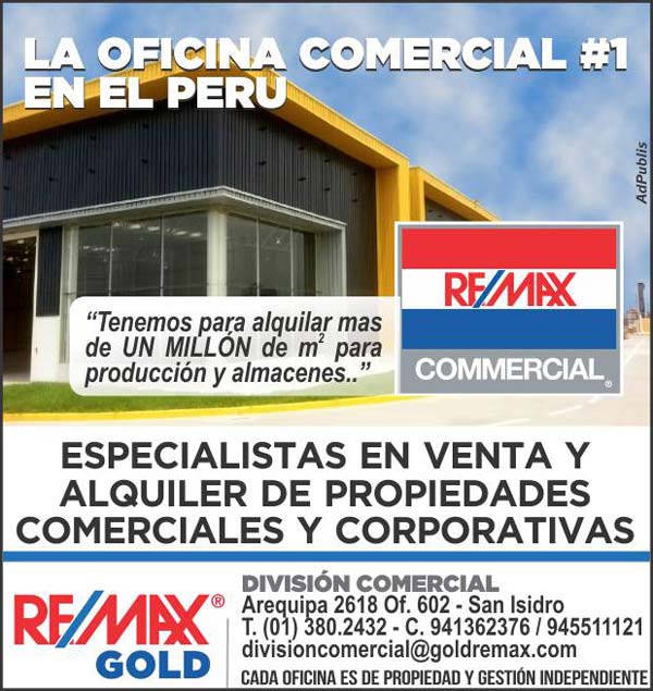 Remax Gold Commercial avisos 4x2 Soluciones de Marca en  Diarios de Negocios